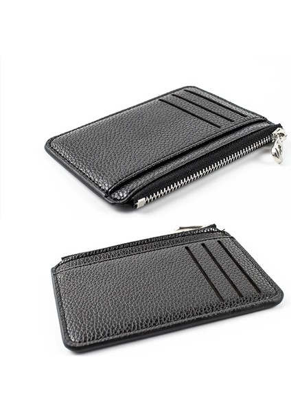 Pembe Yok Fermuar Ince Deri Cüzdan Kredi Kimlik Kartı Tutucu Çanta Para Kılıfı Erkekler Kadınlar Için 9 Kart Yuvaları Fermuarlı Bozuk Para Cüzdanı Kart Sahibi Moda Çanta (Yurt Dışından) modelleri