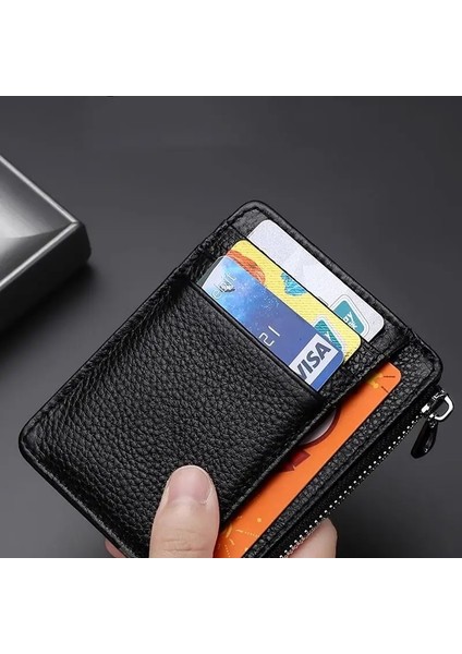 Pembe Yok Fermuar Ince Deri Cüzdan Kredi Kimlik Kartı Tutucu Çanta Para Kılıfı Erkekler Kadınlar Için 9 Kart Yuvaları Fermuarlı Bozuk Para Cüzdanı Kart Sahibi Moda Çanta (Yurt Dışından) fırsatları