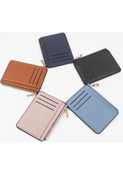 Pembe Yok Fermuar Ince Deri Cüzdan Kredi Kimlik Kartı Tutucu Çanta Para Kılıfı Erkekler Kadınlar Için 9 Kart Yuvaları Fermuarlı Bozuk Para Cüzdanı Kart Sahibi Moda Çanta (Yurt Dışından) indirimleri