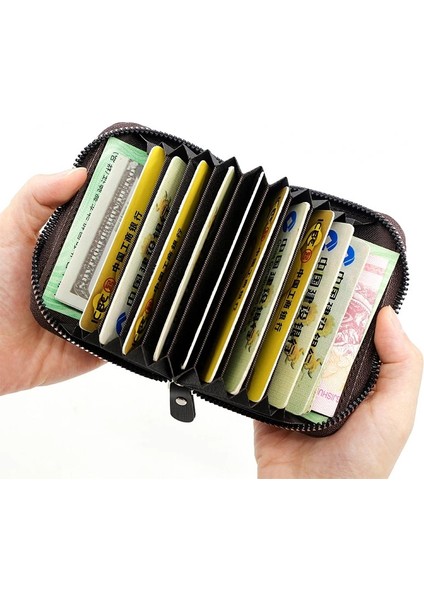 K95-A Açık Kahve Erkek Organ Kart Çantası Büyük Kapasiteli Kart Klipsi Çok Fonksiyonlu Fermuar Küçük Çanta Para Para Klip Erkek Kimlik Çantası (Yurt Dışından) fırsatları