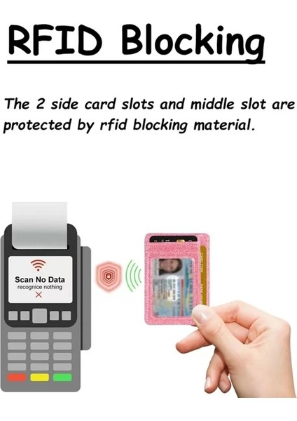 Pembe 1 Adet Işıltılı Ince Minimalist Cüzdan Kimlik Kartı Tutucu Ön Cep Cüzdan Rfid Engelleme Kredi Kartı Tutucu Kadınlar Için Kızlar Için (Yurt Dışından) fırsatları