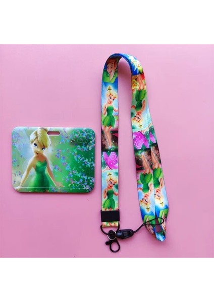 Kart Tutucu Kordon Disney Tinker Bell Kimlik Kartı Tutucu Kordon Anime Peter Pan Rozet Sahipleri Boy Credentil Kart Kılıfı Geri Çekilebilir Klip Kız Boyun Askısı (Yurt Dışından)