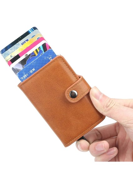 9129 Siyah Yeni Otomatik Cüzdan Alüminyum Alaşımlı Kart Kılıfı Anti-Mıknatıslığı Giderme Anti-Hırsızlık Rfid Alüminyum Banka Kredi Kartı (Yurt Dışından) indirimleri