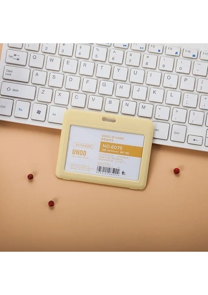 Sarı (Kordonsuz) Çalışanlar Için Şeker Renkli Plastik Kart Kapağı Personel Çalışma Geçiş Erişim Rozeti Tutucu (Yurt Dışından)