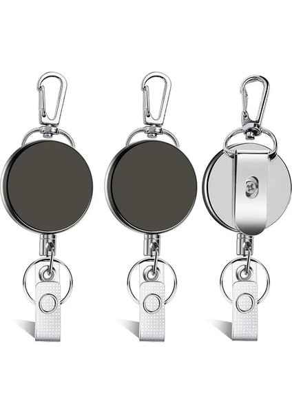 Metal B Tarzı Geri Çekilebilir Kordon Rozeti Kredi Kartı Tutucu Kapak Kılıfı Rozet Makarası Anahtarlık ile Kimlik Adı Rozetleri Personel Çalışma Geçiş Kartı Klipsi (Yurt Dışından) fiyatları