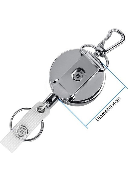 Metal B Tarzı Geri Çekilebilir Kordon Rozeti Kredi Kartı Tutucu Kapak Kılıfı Rozet Makarası Anahtarlık ile Kimlik Adı Rozetleri Personel Çalışma Geçiş Kartı Klipsi (Yurt Dışından) indirimleri