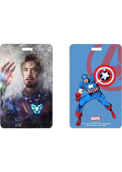 48 Marvel Klasik Film Iron Man Pvc Kart Tutucu Süper Kahramanlar Baskı Koruyucu Kılıf Anti-Kayıp Kordon Kimlik Kartı Asılı Boyun Çanta Hediye (Yurt Dışından) modelleri