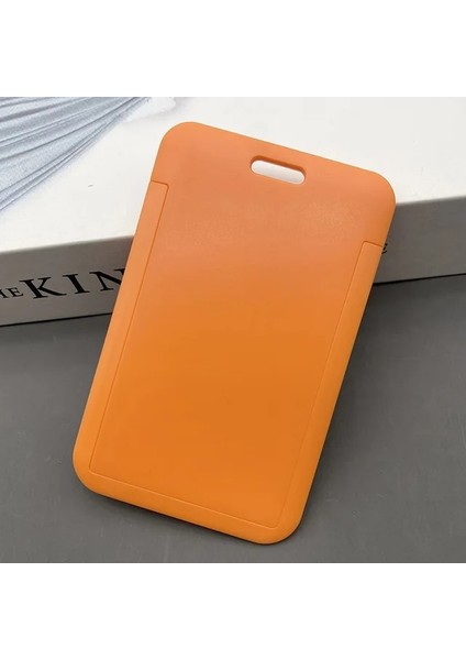 Turuncu Slayt Kart Kapak Tutucu Çanta Yeni Plastik Moda Öğrenci Otobüsü Kimlik Kartvizit Kılıfı Kadın Erkek Kimlik Kredi Kartı Tutucu Cüzdan Kılıfı (Yurt Dışından)