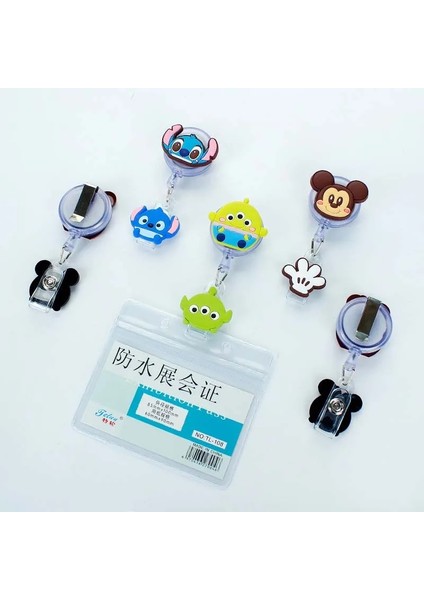 20 Mickey Minnie Silikon Kredi Kartı Tutucu Kadın Erkek Çocuk Öğrenci Geri Çekilebilir Rozet Makara Kimlik Adı Otobüs Kartı Rozeti Tutucu (Yurt Dışından) fırsatları