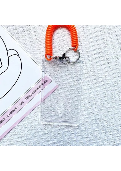Turuncu Sadelik Şeffaf Akrilik Kpop Fotocard Tutucu Anahtarlık Idol Fotoğraf Kol Otobüs Kartı Kimlik Kredi Kartı Tutucu Kart Koruyucuları (Yurt Dışından)