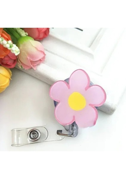 M Yeni Karikatür Sevimli Meyve Çiçekleri Geri Çekilebilir Rozet Makara Öğrenci Hemşire Kart Tutucu Makaraları Çalışma Rozeti Adı Etiketi Kimlik Kartı Göğüs Klipsi (Yurt Dışından)