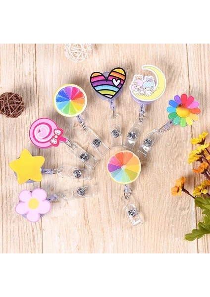 M Yeni Karikatür Sevimli Meyve Çiçekleri Geri Çekilebilir Rozet Makara Öğrenci Hemşire Kart Tutucu Makaraları Çalışma Rozeti Adı Etiketi Kimlik Kartı Göğüs Klipsi (Yurt Dışından) modelleri