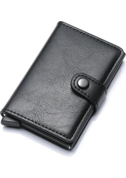 Siyah Yeni Rfid Mini Erkek Kart Cüzdan Yüksek Kaliteli Karbon Fiber Kart Sahibinin Küçük Erkek Cüzdan Ince Para Çantası Erkek Çantalar (Yurt Dışından)