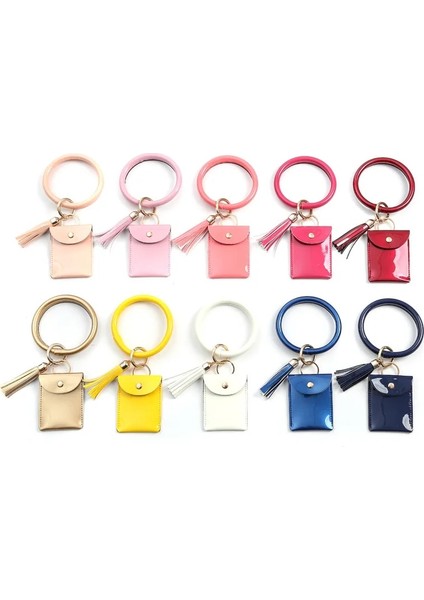 Altın Kızlar Kadınlar Bilezik Anahtarlık Kart Tutucu Hafif Bileklik El Çantası Bozuk Para Çantaları Daire Anahtarlık Püskül (Yurt Dışından) fiyatları