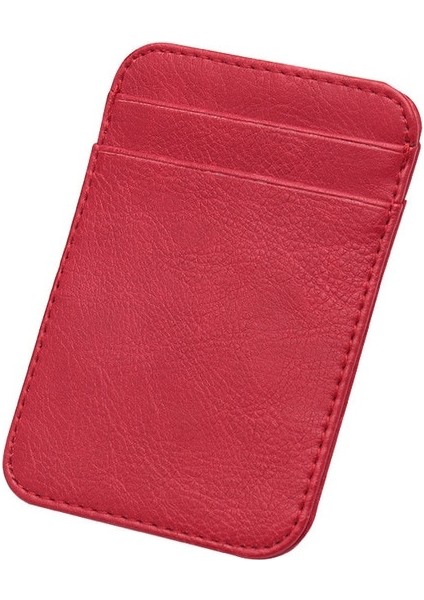 Kırmızı Ince Çok Yuvalı Kart Tutucu Nakit Para Klipsi Cüzdan Ehliyet Kapağı Kertenkele Desen Çapraz Desen Düz Renk Ultra Ince Çanta (Yurt Dışından)