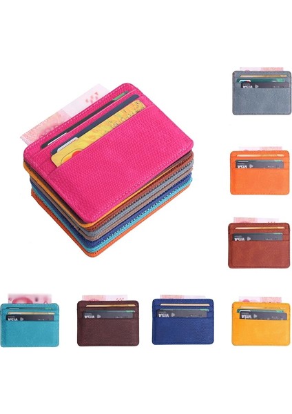 Kırmızı Ince Çok Yuvalı Kart Tutucu Nakit Para Klipsi Cüzdan Ehliyet Kapağı Kertenkele Desen Çapraz Desen Düz Renk Ultra Ince Çanta (Yurt Dışından) fırsatları