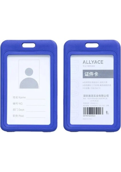 Dikey Koyu Mavi 2 Adet/takım Çift Taraflı Rozet Tutucu Geçiş Çalışma Kartı Kapağı Kimlik Etiketi Personel Işçiler Için Çalışma Izni Kılıfı Kimlik Kredi Kartı Koruyucusu (Yurt Dışından)