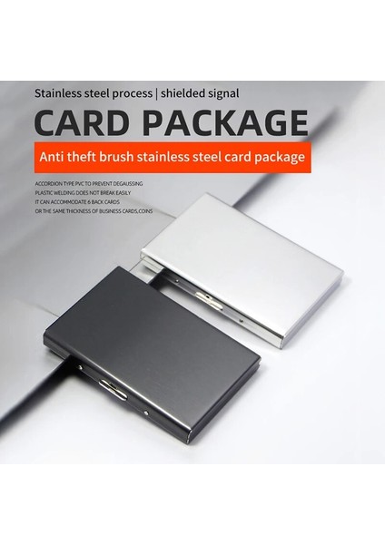10 Yuvaları Altın Taşınabilir Klasik Paslanmaz Çelik Kredi Kartı Tutucu Erkekler Ince Anti Koruma Seyahat Kimlik Kartı Sahibi Kadın Rfid Cüzdan Metal Kasa (Yurt Dışından) modelleri