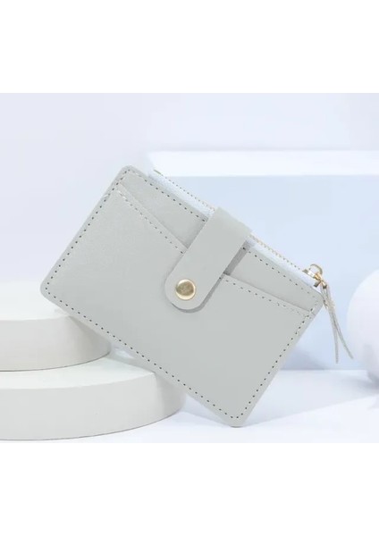 Gri Yeni Niş Tasarım Kart Çantası Para Cüzdanı Çoklu Kart Cüzdanı Kadın Ins Şeker Renk Küçük Taze Kart Kılıfı (Yurt Dışından)