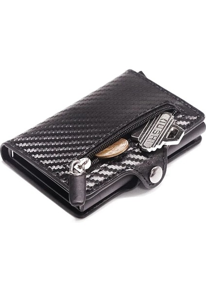 Kahverengi 2020 Rfid Anti-Hırsızlık Karbon Fiber Kredi Kartı Tutucu Pop-Up Debriyaj Akıllı Kart Cüzdan Çok Erkek ve Kadın Kimlik Crad Kılıfı (Yurt Dışından) fiyatları