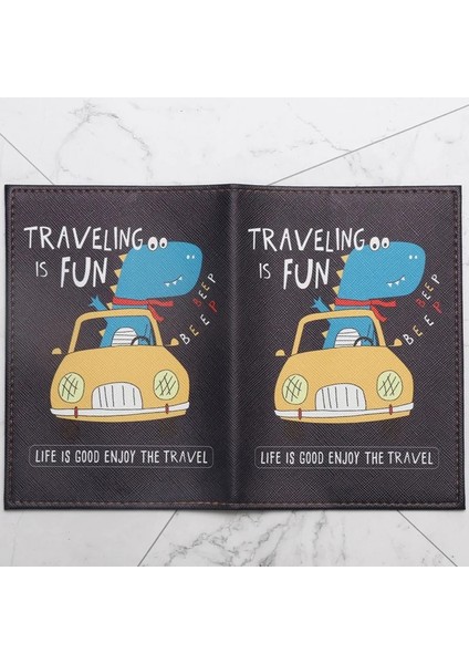 Kl-04 Karikatür Dinozor Desen Pasaport Tutucu Seyahat Depolama Malzemeleri Pasaport Belge Koruyucu (Yurt Dışından) modelleri