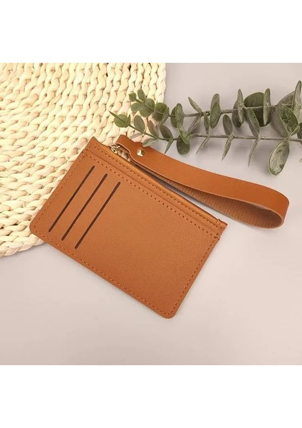 Kahve Ince Kart Tutucu Cüzdan Organizatör Kadın Erkek Kartvizit Sahipleri Cüzdan Ince Banka Kredi Kartı Kimlik Kartları Kapak Bozuk Para Kesesi (Yurt Dışından)