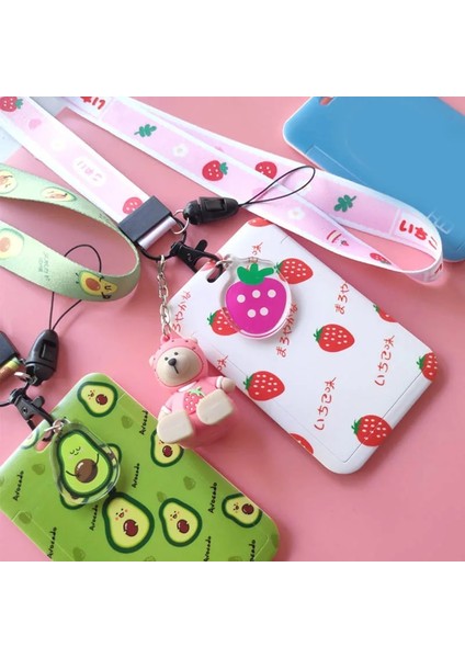 Stil 3 Yeni Moda Sevimli Çilek Avokado Ipi Kredi Kartı Kimlik Tutucu Çanta Öğrenci Kadın Seyahat Bankası Otobüs Kartvizit Kapağı Rozeti (Yurt Dışından) fiyatları