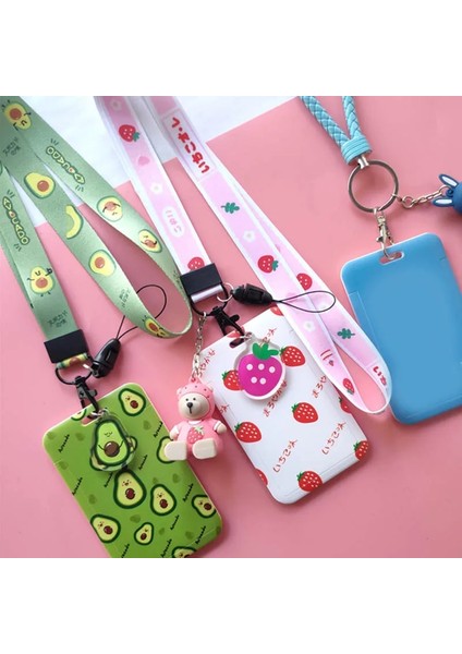 Stil 3 Yeni Moda Sevimli Çilek Avokado Ipi Kredi Kartı Kimlik Tutucu Çanta Öğrenci Kadın Seyahat Bankası Otobüs Kartvizit Kapağı Rozeti (Yurt Dışından) fırsatları