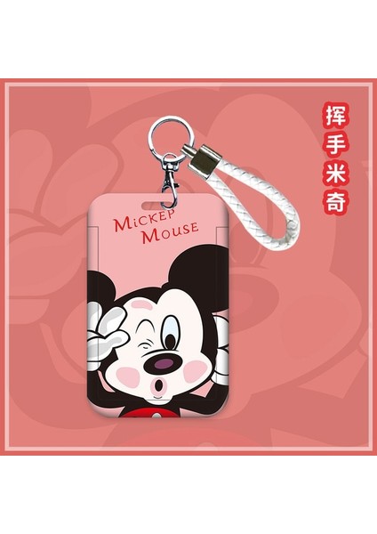 P4 Disney Karikatür Mickey Mouse Minnie Ölçeklenebilir Kart Sahipleri Anime Taşınabilir Öğrenci Otobüsü Kimlik Kartı Kart Kılıfı Halter Halat Doğum Günü Hediyesi (Yurt Dışından)
