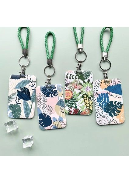 Hiçbir Dize No2 Iş Kimlik Yaka Kartı Kart Tutucu Kılıf Çanta Yeşil Bitki Kredi Kartı Kapağı Kordon Dize ile Öğrenci Otobüs Kartı Kol (Yurt Dışından) fiyatları