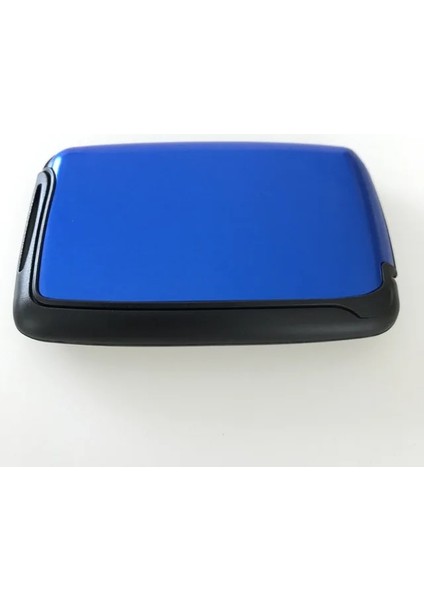 Mavi Alüminyum Banka Kartı Engelleme Sert Çanta Cüzdan Kredi Kartı Anti-Rfid Tarama Korumalı Kartlıklı Cüzdan Rfid Cüzdan Erkek Kadın (Yurt Dışından)