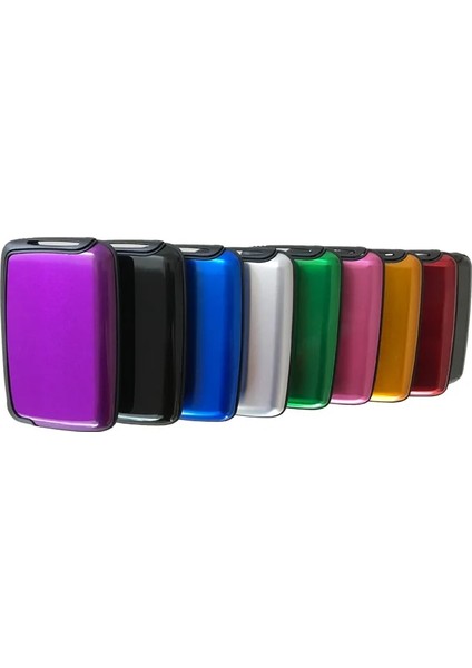 Mavi Alüminyum Banka Kartı Engelleme Sert Çanta Cüzdan Kredi Kartı Anti-Rfid Tarama Korumalı Kartlıklı Cüzdan Rfid Cüzdan Erkek Kadın (Yurt Dışından) fırsatları