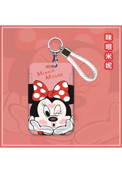 P5 Disney Karikatür Mickey Mouse Minnie Ölçeklenebilir Kart Sahipleri Anime Taşınabilir Öğrenci Otobüsü Kimlik Kartı Kart Kılıfı Halter Halat Doğum Günü Hediyesi (Yurt Dışından)