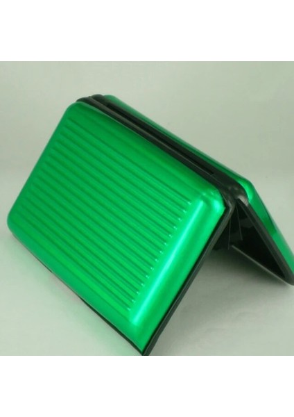 Yeşil Yeni Varış Erkekler Alüminyum Banka Kartları Sahipleri Engelleme Sert Çanta Küçük Cüzdan Katı Kredi Anti-Rfid Tarama Kart Tutucuyu Koruyun (Yurt Dışından)