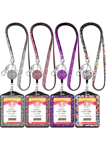 Mor Kordon Rozet Makarası Kart Kapağı Taklidi Rozet Tutucu Kristal Geri Çekilebilir Boyunluklar Çalışma Kartı Durumda Kimlik Adı Rozetleri Koruyucu Kılıf (Yurt Dışından) fiyatları