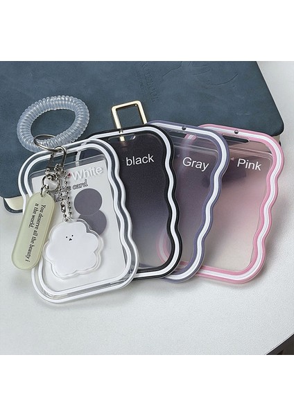 Sarı Kart Tutucu Ins Şeffaf Görünür Jöle Silikon Kartlar Koruyucu Kapak Öğrenci Otobüsü Kimliği Kampüs Yemek Kartı Tutucu Yaylı Halat Kolye Anahtarlık (Yurt Dışından) fiyatları