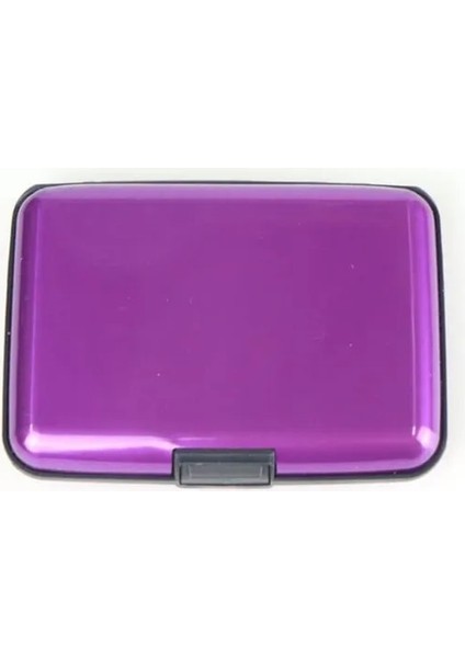 Mor Cep Iş Kimliği Kredi Kartları Cüzdan Tutucu Kılıf Alüminyum Metal Erkekler Su Geçirmez Iş Kimliği Kredi Kartı Cüzdanı Plastik Kese (Yurt Dışından)