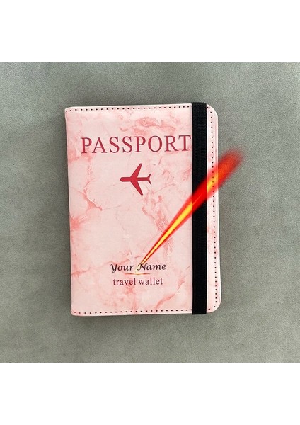 Pembe Kazımayı Adı Seyahat Kişiselleştirilmiş Pasaport Kapağı Düzlem Basit Kadın Erkek Seyahat Cüzdanı Özel Isimler Düğün Pasaport Çantası Çiftler Için Hediye (Yurt Dışından)