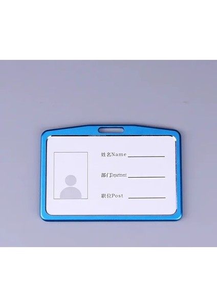 Mavi Kadın Erkek Banka Kredi Kartı Kimlik Tutucu Alüminyum Alaşımlı Kartvizit Kutusu Çalışma Kartı Rozeti Kordon Tutucu Koruyucu Kapak (Yurt Dışından)