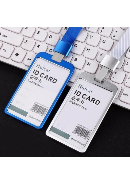 Mavi Kadın Erkek Banka Kredi Kartı Kimlik Tutucu Alüminyum Alaşımlı Kartvizit Kutusu Çalışma Kartı Rozeti Kordon Tutucu Koruyucu Kapak (Yurt Dışından) indirimleri