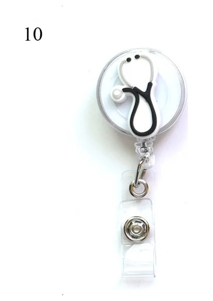 Stil 10 Geri Çekilebilir Tıbbi Işçi Yaka Kartı Makarası Kimlik Etiketi Tutucu Çalışma Kart Klibi Sevimli Ofis Malzemeleri Diş Hekimi Doktor Hemşire (Yurt Dışından)