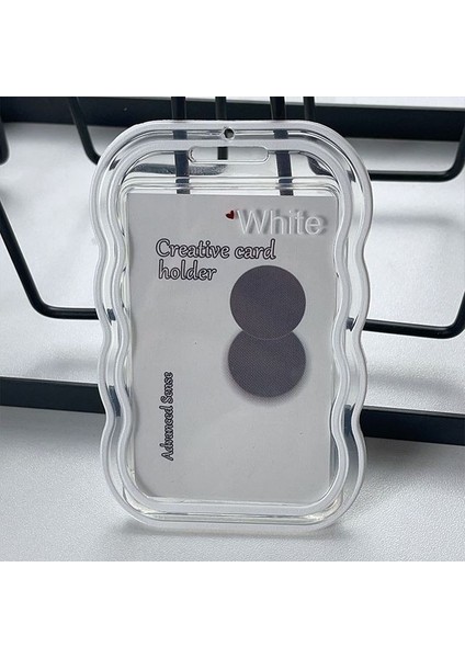 Beyaz Kart Tutucu Ins Temizle Görünür Jöle Silikon Kartlar Koruyucu Kapak Öğrenci Otobüsü Kimliği Kampüs Yemek Kartı Tutucu Yaylı Halat Kolye Anahtarlık (Yurt Dışından)