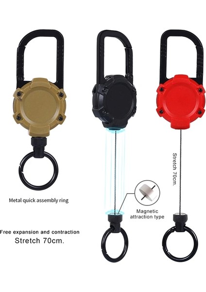 Kahverengi 1 Adet Anti-Kayıp Ağır Hizmet Tipi Manyetik Geri Çekilebilir Çekme Anahtarlık Dış Mekan Için Kolay Çekilebilen Toka (Yurt Dışından) modelleri