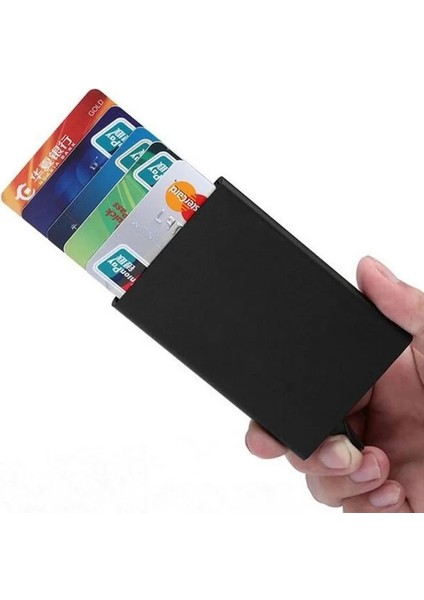Altın Kredi Kartı Tutucu Erkekler Ince Anti Korumak Seyahat Kimlik Kartı Sahibi Kadın Rfid Cüzdan Metal Kasa Porte Carte (Yurt Dışından) modelleri