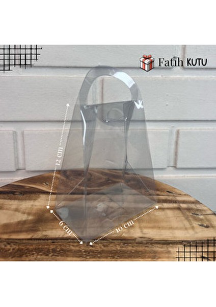 Şeffaf Asetat Çanta 12x10x6 cm 10 Adet Demonte Parti Malzemesi