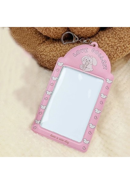 Pembe Yeni Karikatür Fotocard Tutucu Anahtarlık Kpop Idol Fotoğraf Kol Kimlik Kartı Kapağı Öğrenci Çantası Kolye Otobüs Kartı Kol Okul Kırtasiye (Yurt Dışından)