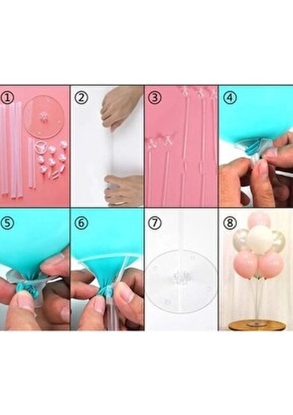 7'li Balon ve Şeffaf Doğum Günü Ayaklı Süsleme Standı 1 Adet Modern Tasarım fırsatları