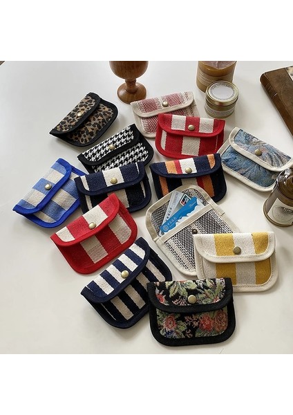 Bag-04 1 Adet Çile Bozuk Para Cüzdanı Kimlik Kredi Kartı Çanta Kapak Çok Fonksiyonlu Kulaklık Anahtar Saklama Torbaları Çizgili Ekose Kart Tutucu Cüzdan Çanta (Yurt Dışından) modelleri