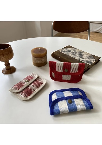 Bag-04 1 Adet Çile Bozuk Para Cüzdanı Kimlik Kredi Kartı Çanta Kapak Çok Fonksiyonlu Kulaklık Anahtar Saklama Torbaları Çizgili Ekose Kart Tutucu Cüzdan Çanta (Yurt Dışından) indirimleri