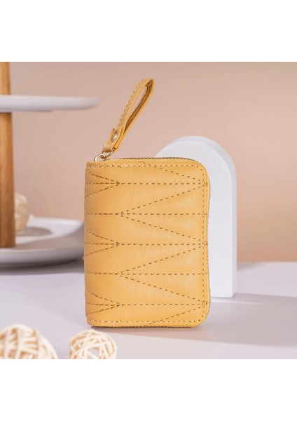 Sarı Yeni Kadın Süper Ince Yumuşak Cüzdan Kredi Kartı Anti-Mıknatıslığı Giderici Çanta Kart Sahipleri Moda Kadın Fermuar Çoklu Kart Büyük Kapasiteli (Yurt Dışından) fırsatları